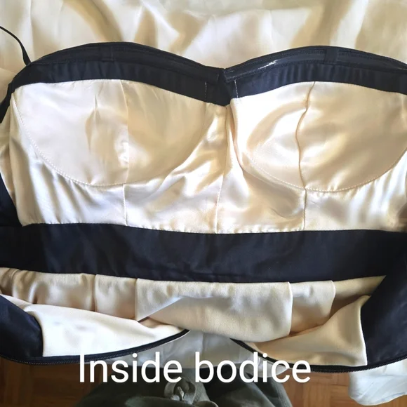 Forever 21 HI LO/HA Cream & Black Elegant Strapless Dress, NWT, Size S - Picture 6 of 11